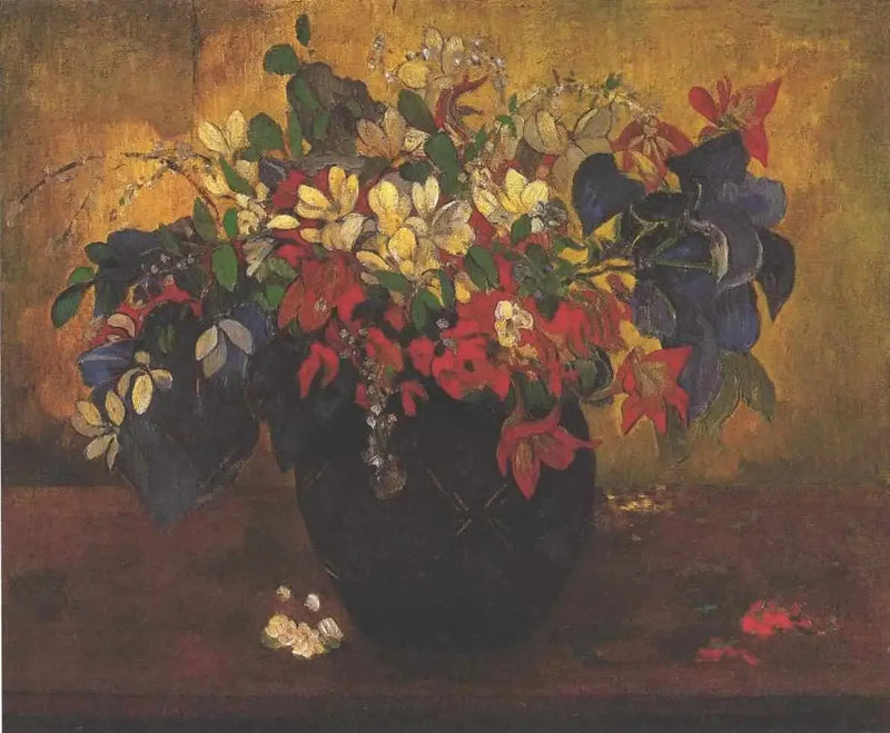 Vaso de flores vermelhas - Paul Gauguin