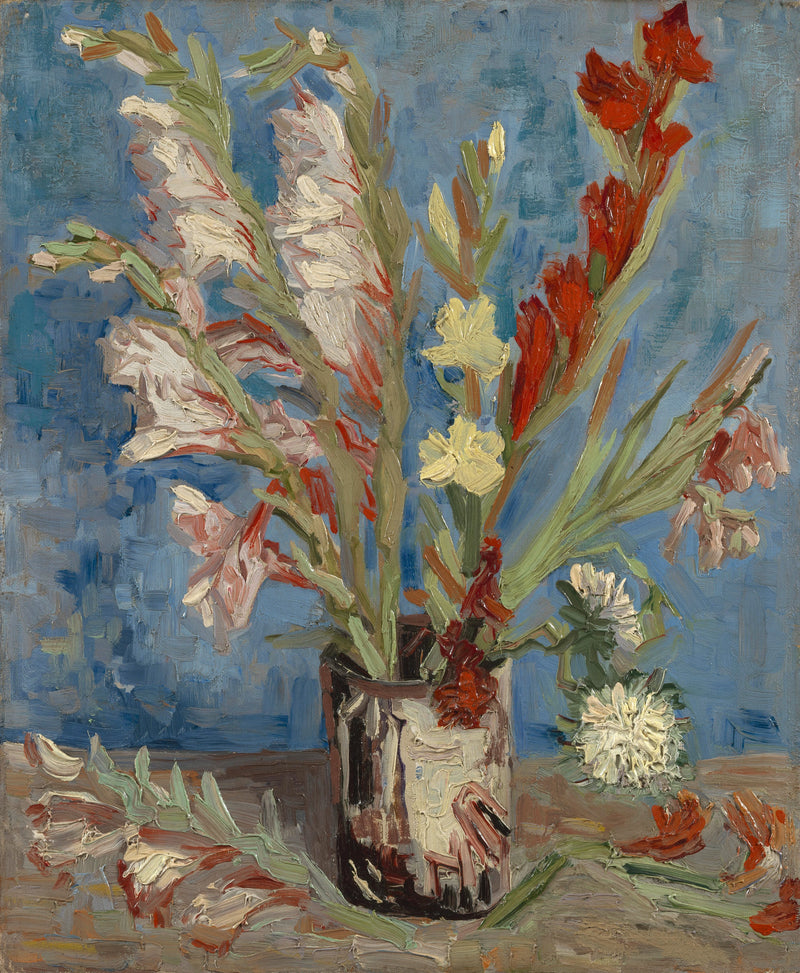 Vaso com gladíolos e ásteres da China - Vincent van Gogh