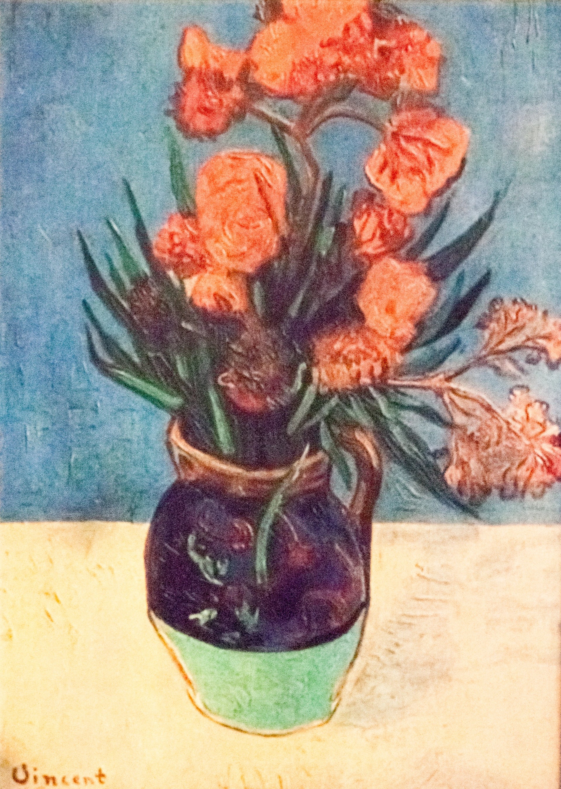 Vase aux lauriers roses F594 de Vincent van Gogh, œuvre disparue