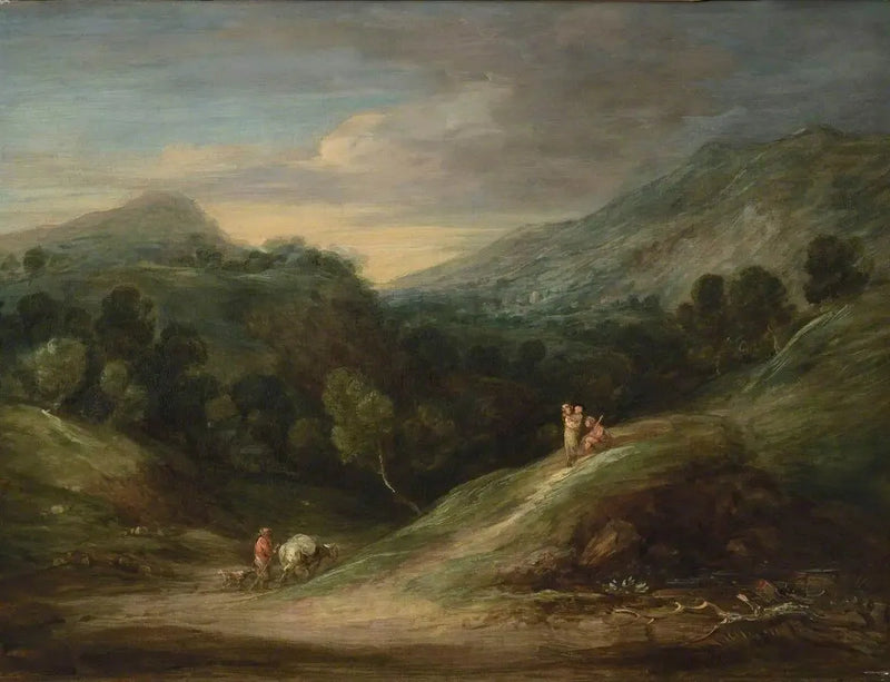 Paisagem extensa de terras altas e arborizadas - Thomas Gainsborough