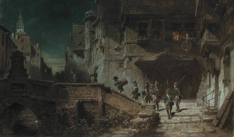 Guardas noturnos - Carl Spitzweg