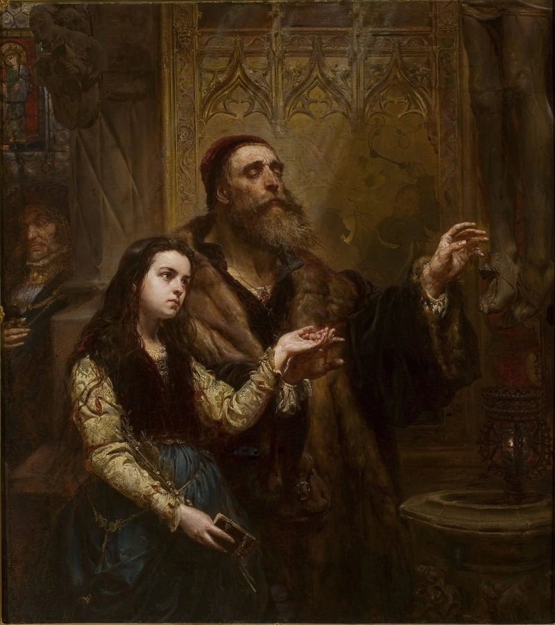 Veit Stoss, cego, com sua neta - Jan Matejko