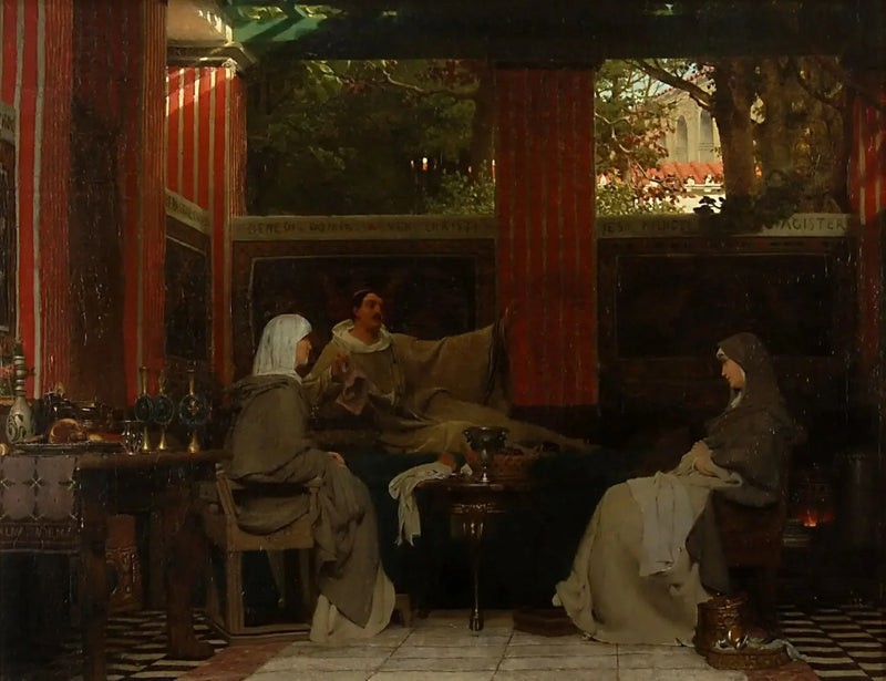 Venantius Fortunatus recita seus versos para Radagonda VI e para a abadessa do mosteiro de Poitiers - Lawrence Alma-Tadema