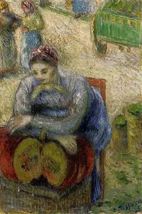 Vendedora de abóboras no mercado - Camille Pissarro