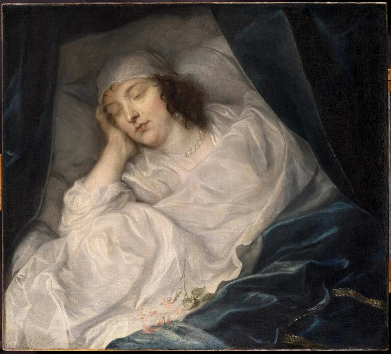 Veneza, Lady Digby, em sua cama de morte - Antoine van Dyck