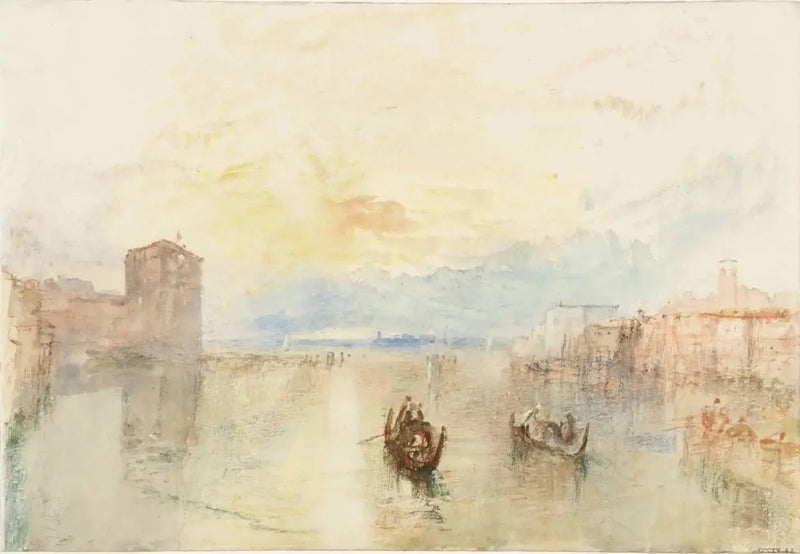 Veneza: O Canal da Giudecca, Olhando em Direção a Fusina ao Pôr do Sol - J. M. W. Turner