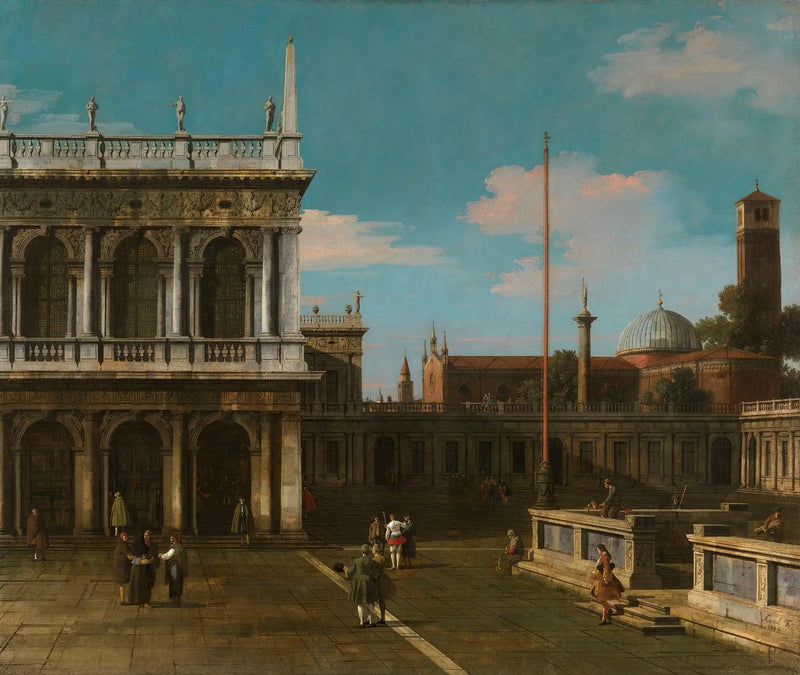 Veneza: capricho da Piazzetta com a Libreria - Canaletto