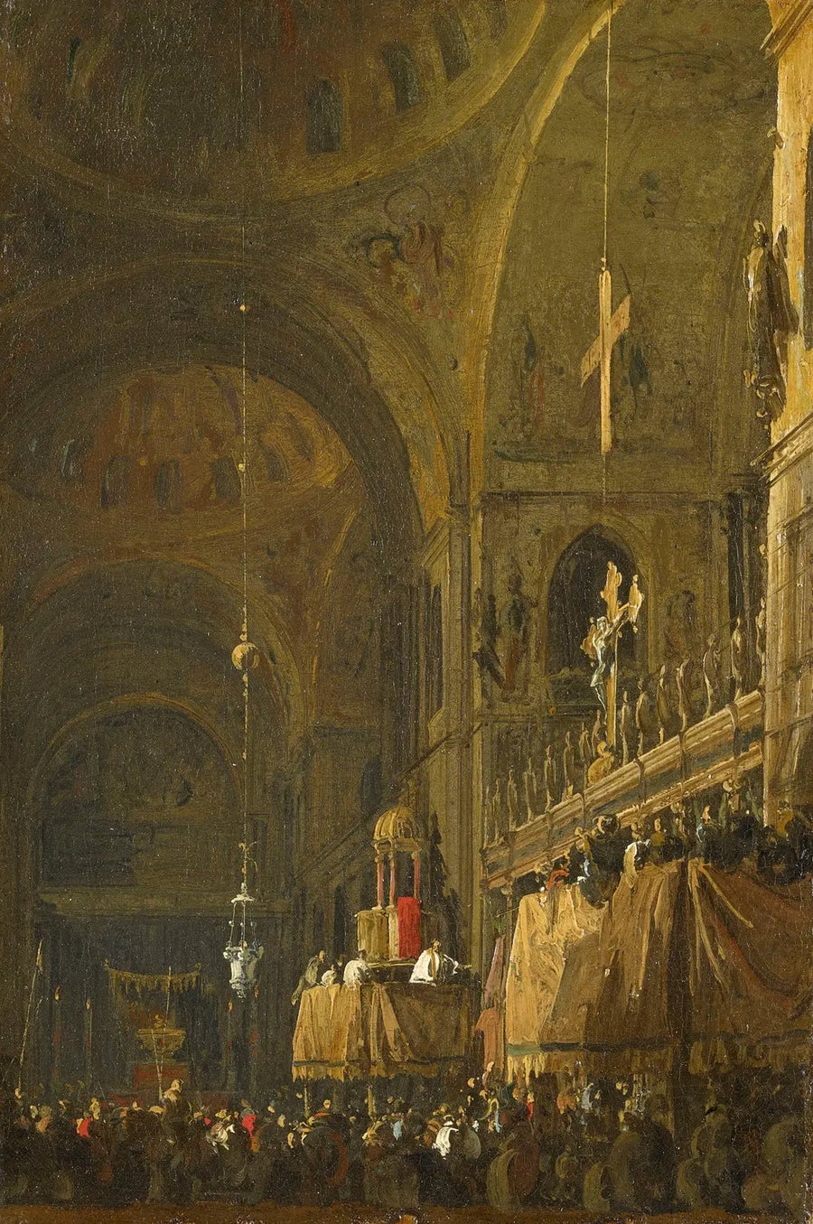 Veneza: Interior de San Marco à noite - Canaletto