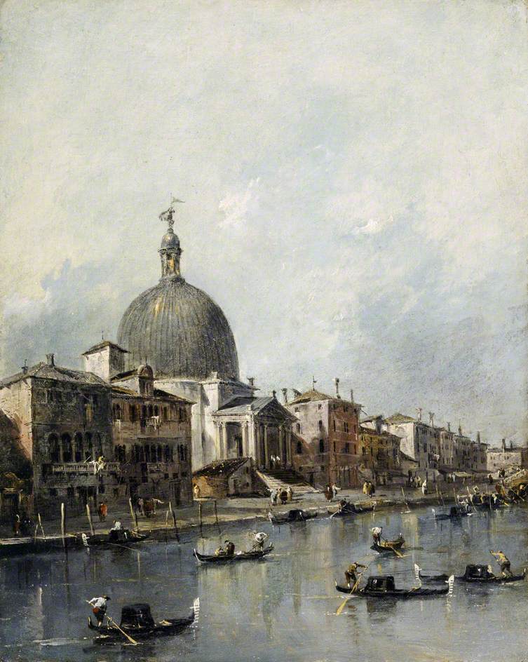Veneza, a igreja de San Simeone Piccolo no Grande Canal - Francesco Guardi