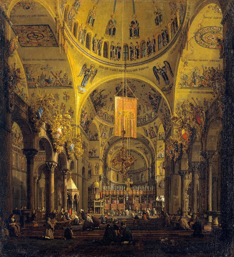 Veneza: o interior de San Marco durante o dia - Canaletto