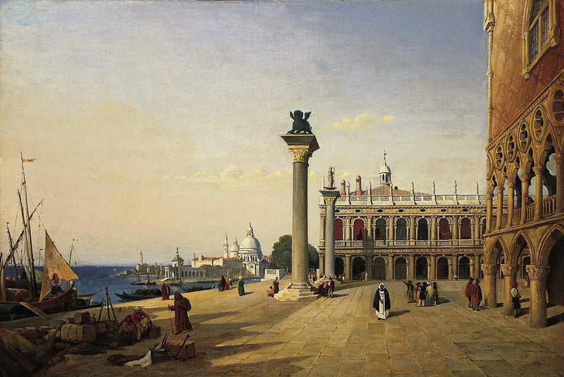 Veneza, a piazzetta - Jean-Baptiste Camille Corot