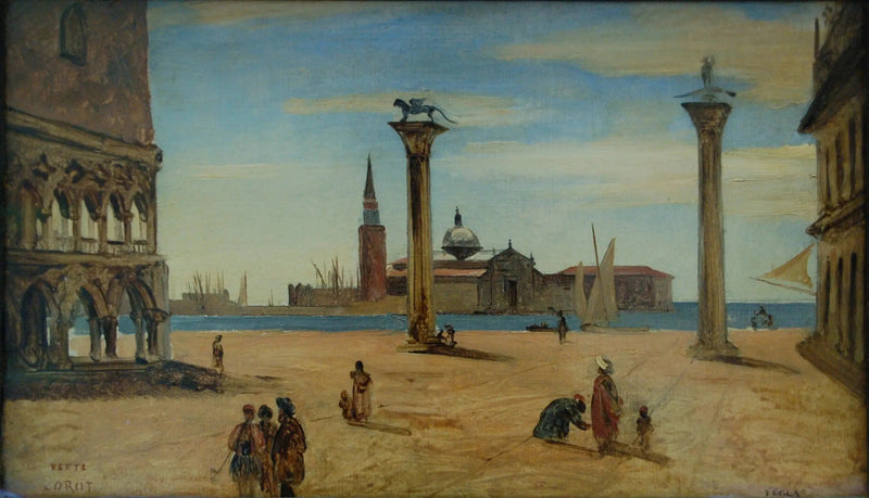 Veneza, a piazzetta - Jean-Baptiste Camille Corot