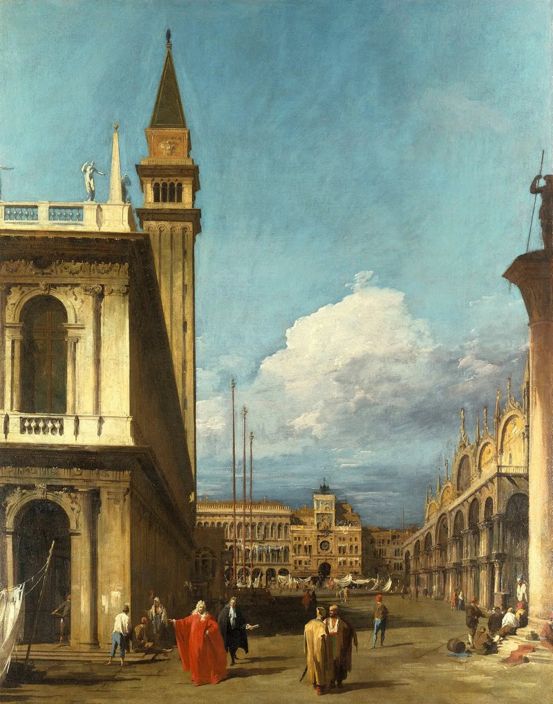 Veneza: a Piazzetta em direção à Torre dell'Orologio - Canaletto
