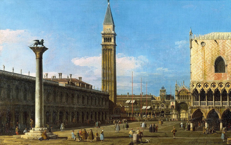 Veneza: a Piazzetta em direção à Torre dell'Orologio - Canaletto