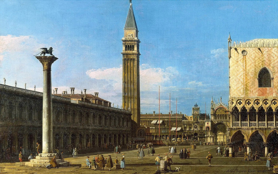 Veneza: a Piazzetta em direção à Torre dell'Orologio - Canaletto