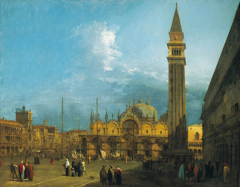 Veneza: a Praça de São Marcos com a basílica e o campanário - Canaletto