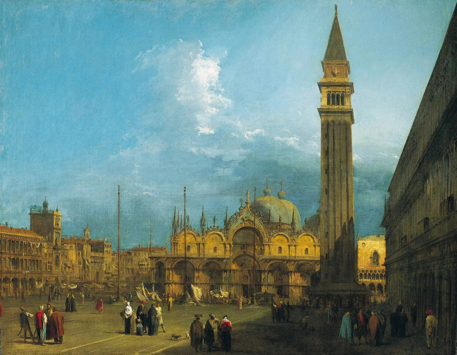 Veneza: a Praça de São Marcos com a basílica e o campanário - Canaletto