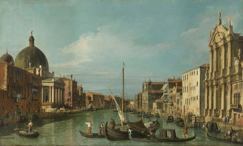 Veneza: o Grande Canal com os Scalzi e San Simeone Piccolo - Canaletto