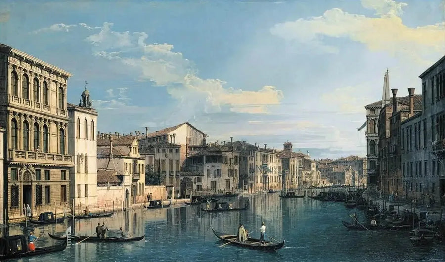 Veneza: O Grande Canal do palácio Flangini em direção à igreja San Marcuola - Canaletto
