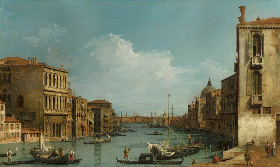 Veneza: o Grande Canal do campo San Vio em direção ao bacino - Canaletto