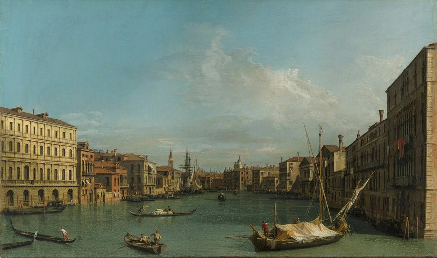 Veneza: o Grande Canal do Palácio Foscari em direção à Carità - Canaletto