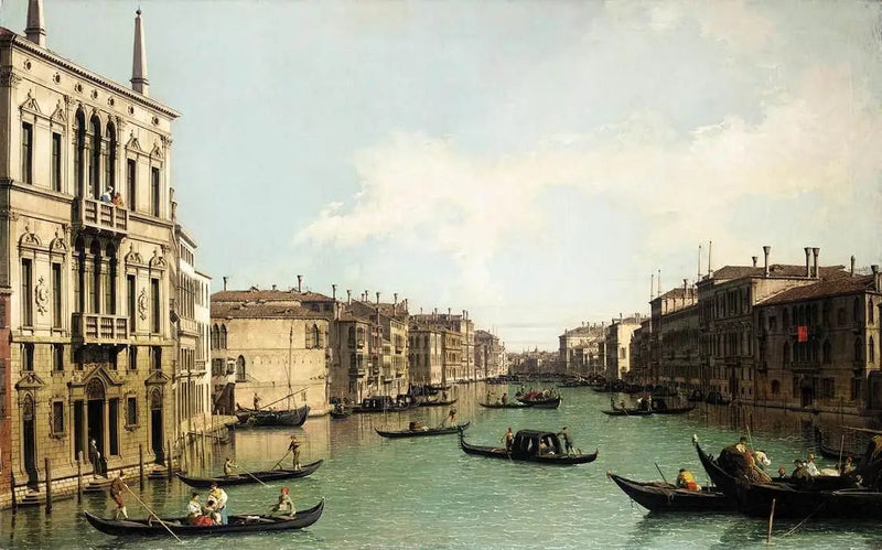 Veneza: O Grande Canal, em direção ao nordeste, a partir do Palácio Balbi até a Ponte de Rialto - Canaletto