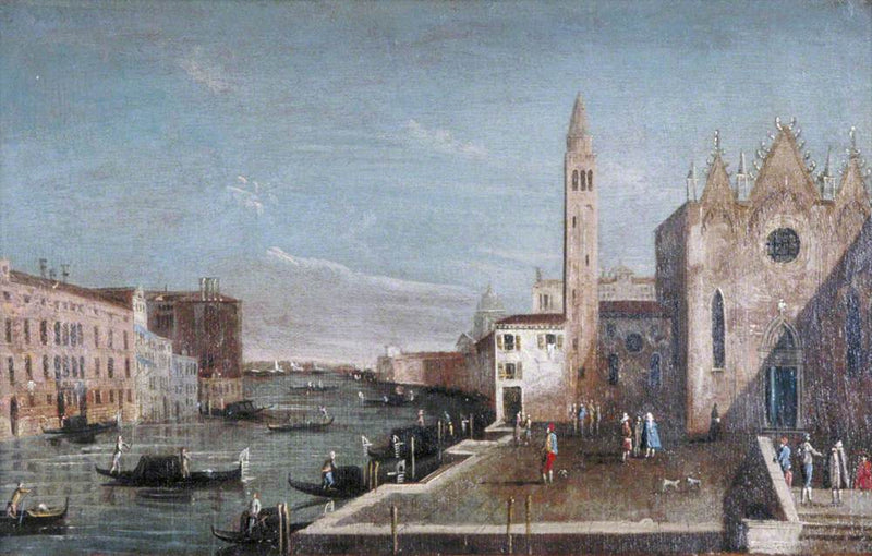 Veneza: o Grande Canal em direção ao sul a partir de Santa Maria della Carità em direção ao Bacino di San Marco - Francesco Guardi