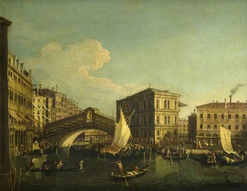 Veneza: a ponte de Rialto vista do norte - Canaletto