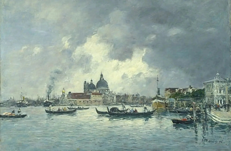 Veneza, à noite. O Cais dos Escravos e a Salute - Eugène Boudin