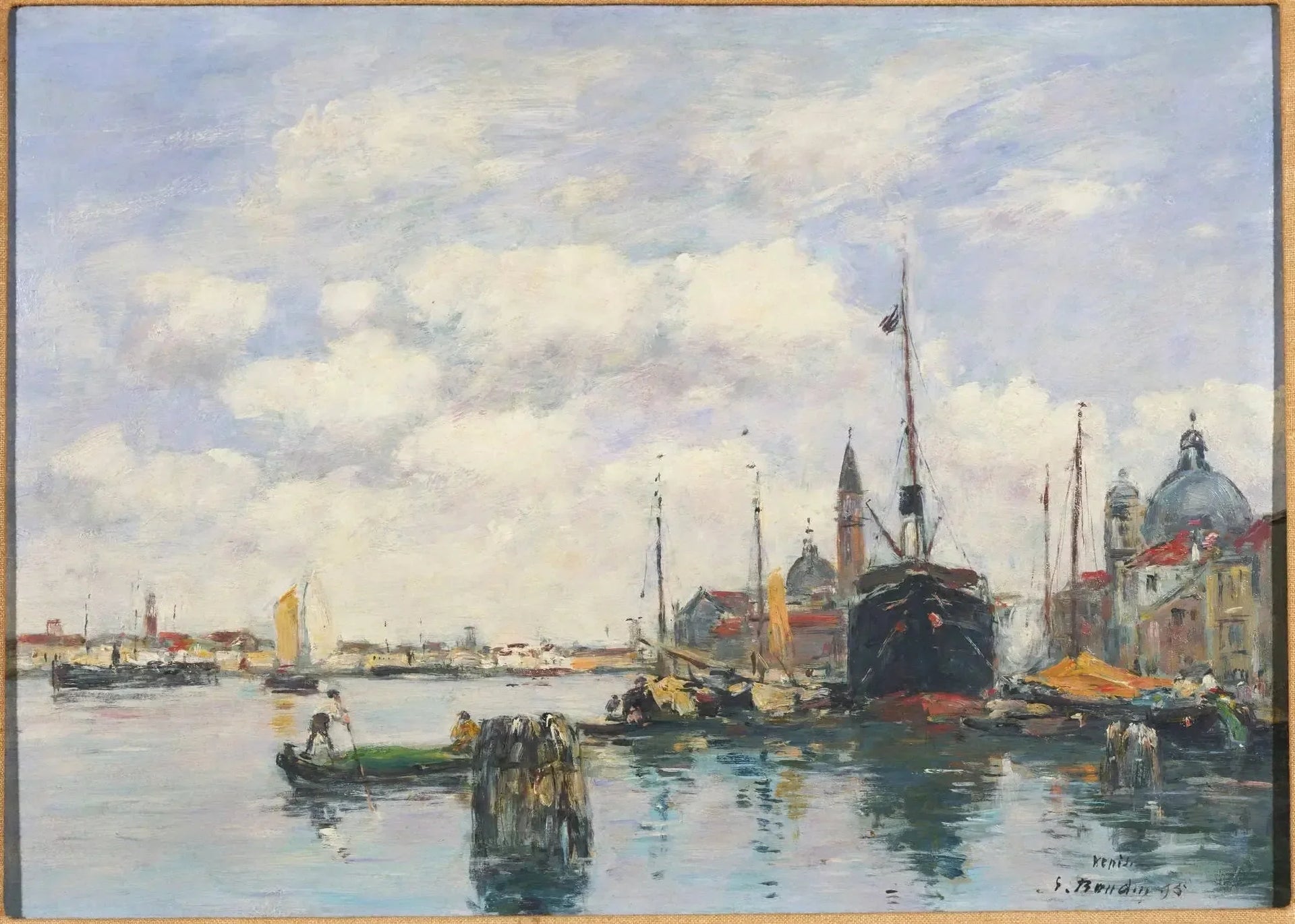 Venise – Paysage marin à la Giudecca - Eugène Boudin image 1 reproduction artisanale de tableau