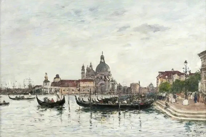 Veneza: Santa Maria della Salute e a Dogana vistas do outro lado do Grande Canal - Eugène Boudin