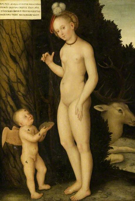 Vênus com Cupido, o ladrão de mel - Lucas Cranach, o Velho