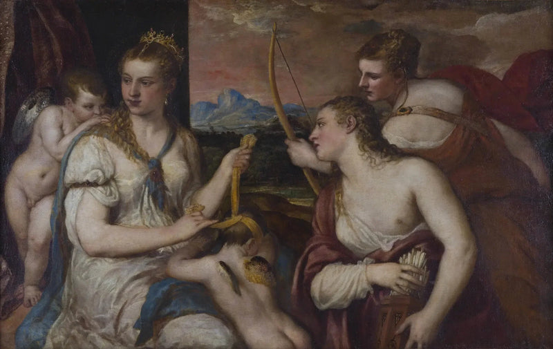 Vênus vendando os olhos de Cupido - Titian