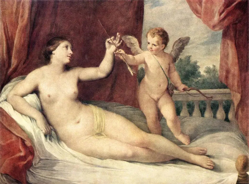 Vênus deitada com Cupido - Guido Reni
