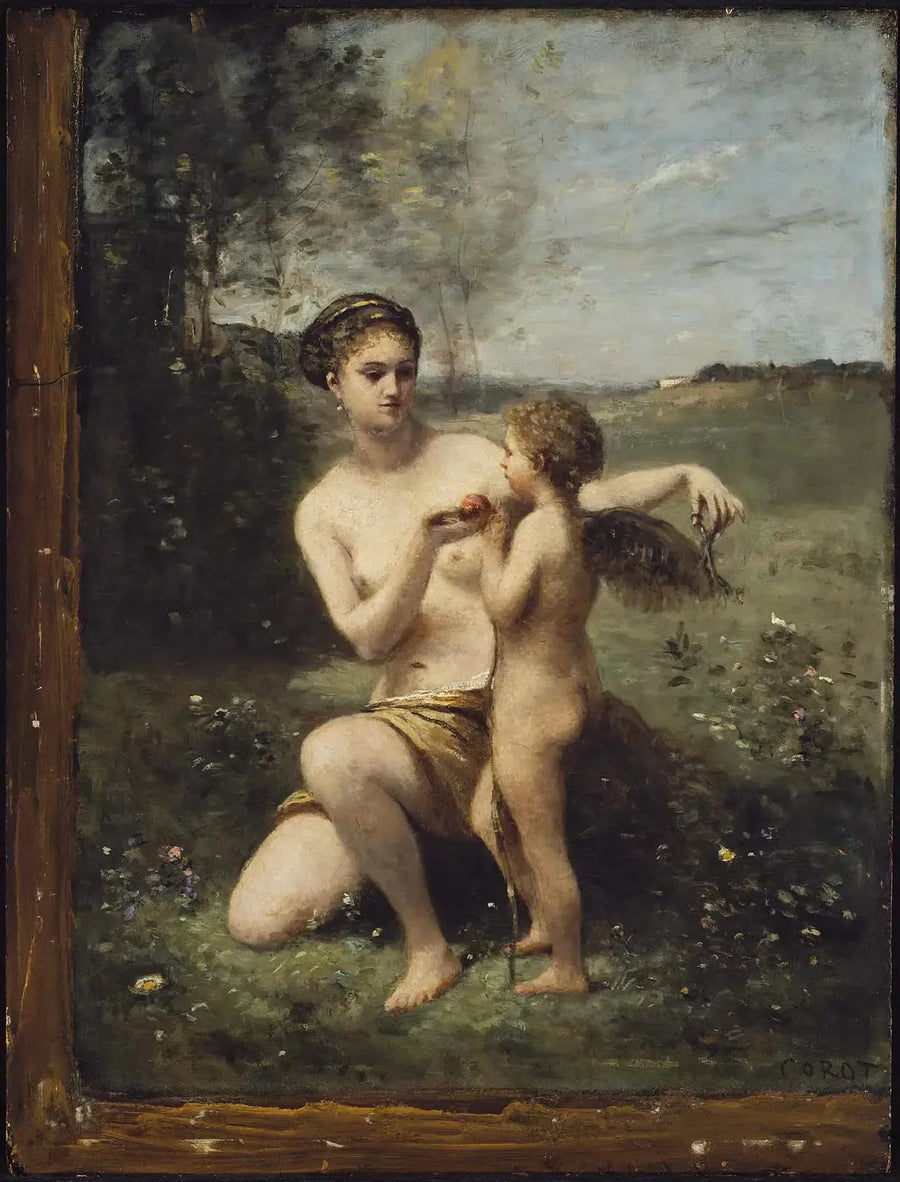 Vênus cortando as asas de Cupido - Jean-Baptiste Camille Corot