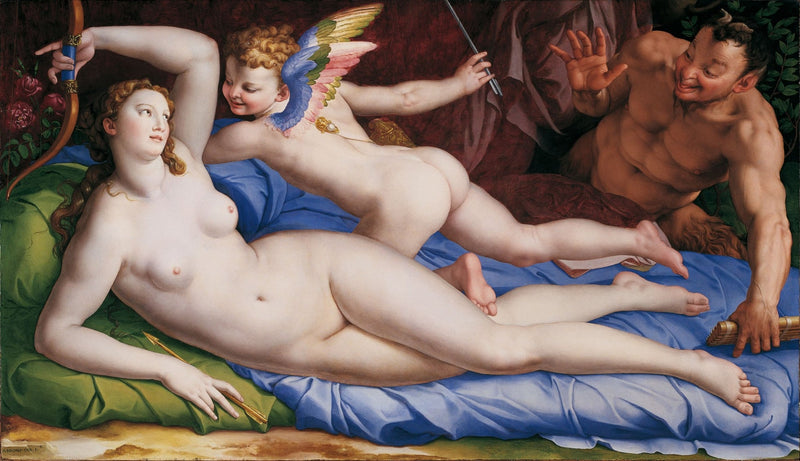 Vênus, Cupido e Satyro - Bronzino