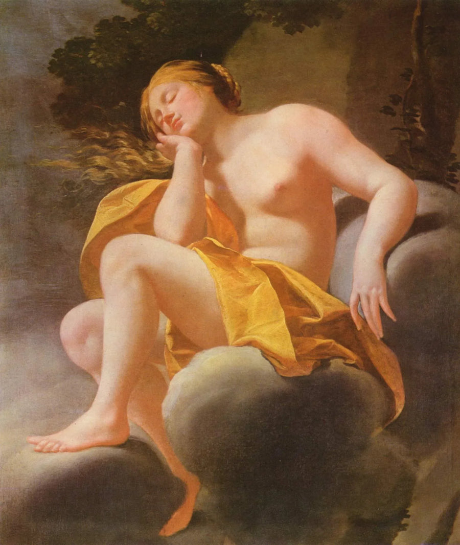 Vênus adormecida sobre as nuvens - Simon Vouet