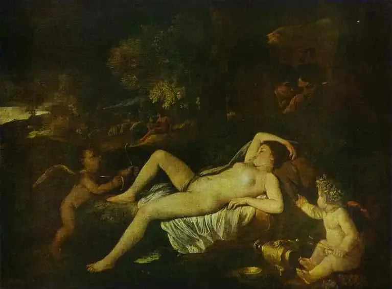 Vênus adormecida com o Amor - Nicolas Poussin
