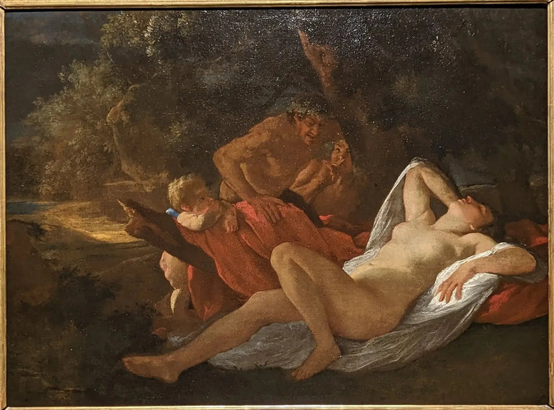 Vênus espiada por dois sátiros - Nicolas Poussin