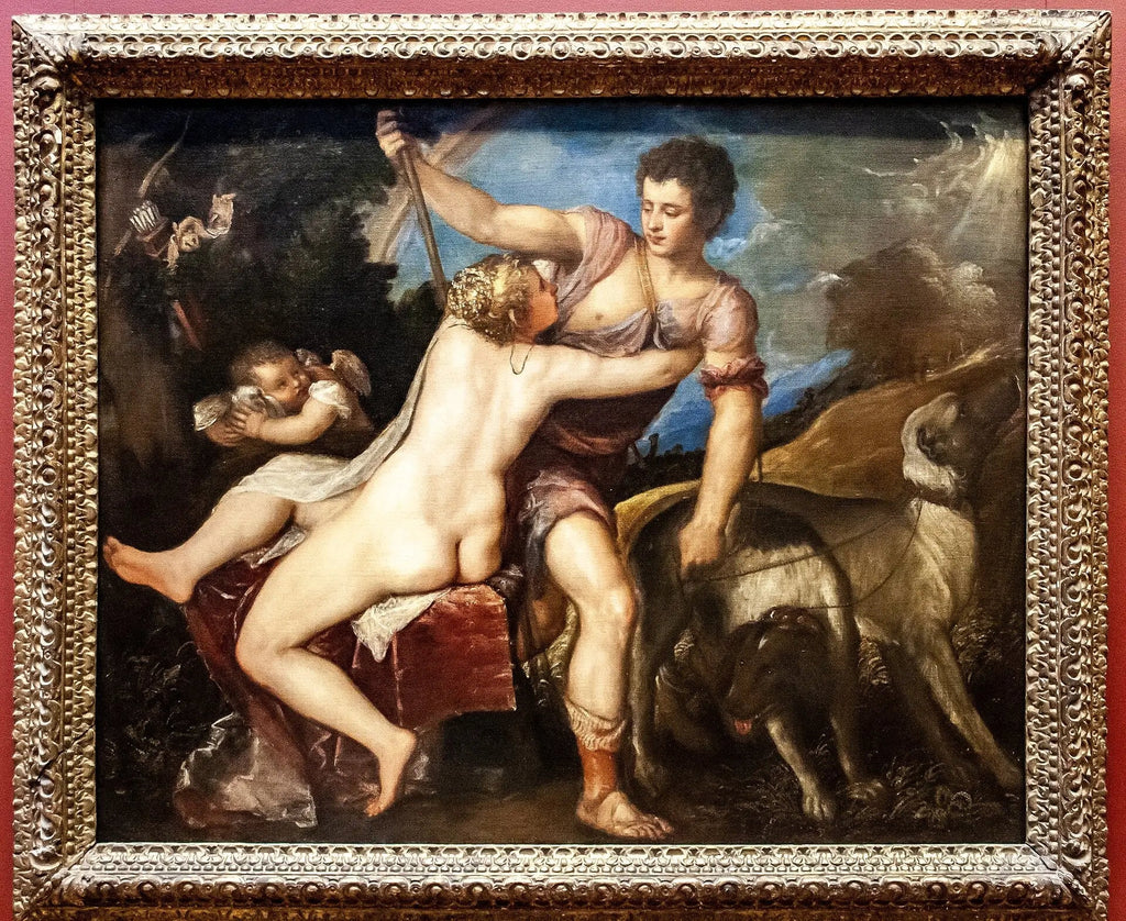 Vénus et Adonis - Titian image 2 copie de tableau peinte à la main