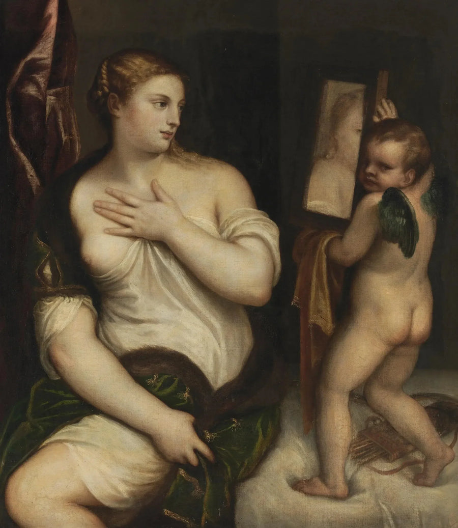 Vênus e Cupido com um espelho - Titian