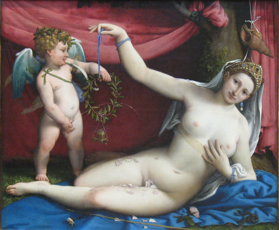 Vênus e Cupido - Lorenzo Lotto