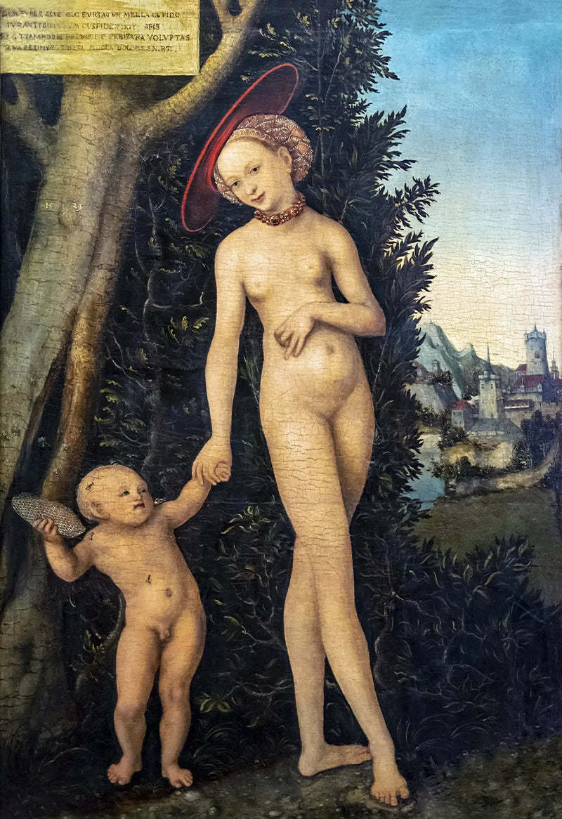 Vênus e Cupido voando mel - Lucas Cranach, o Velho