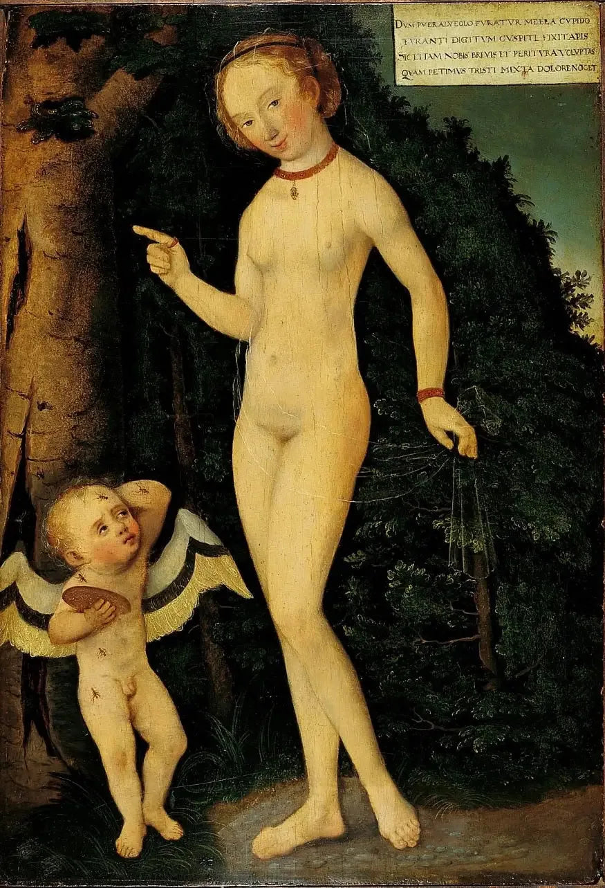 Vênus e o Amor ladrão de mel - Lucas Cranach, o Velho