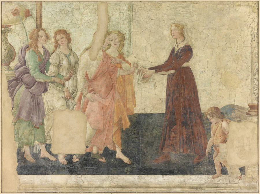 Vénus et les trois Grâces offrant des présents à une jeune fille - Botticelli, Sandro (Alessandro di Mariano di Sandro Filipepi, dit)