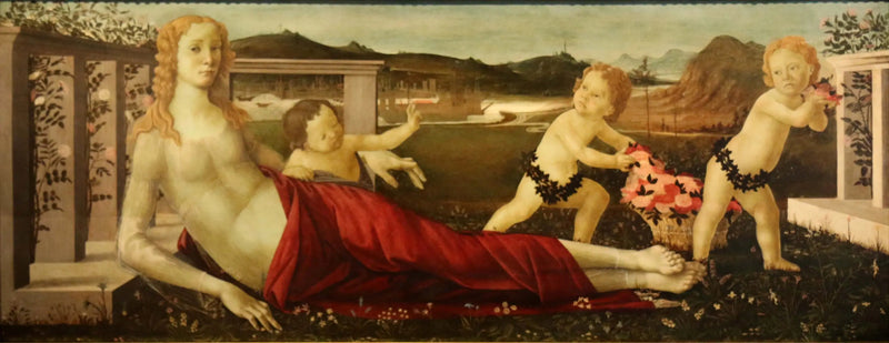 Vênus e três putti - Sandro Botticelli