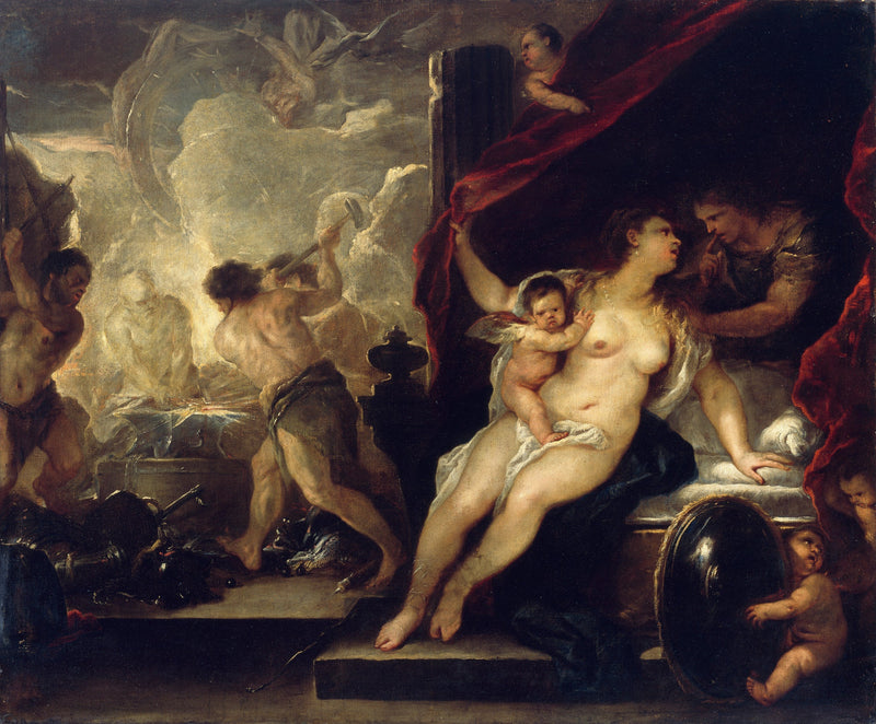 Vênus, Marte e a forja de Vulcano - Luca Giordano