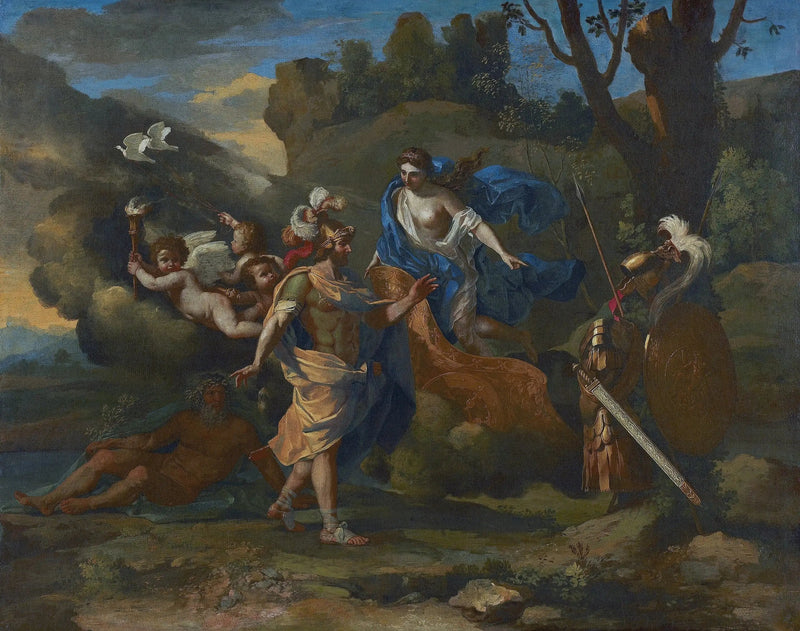 Vênus apresenta a Eneias as armas forjadas por Vulcano - Nicolas Poussin