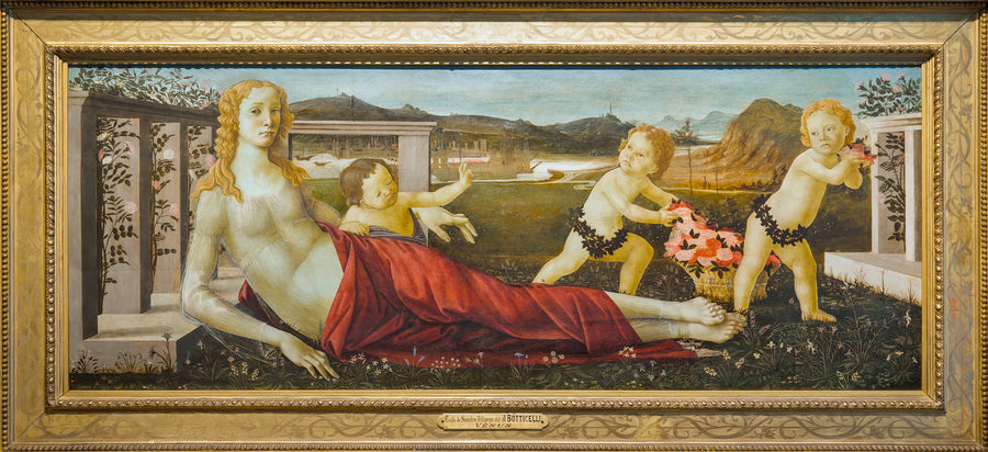 Vênus e três putti - Sandro Botticelli