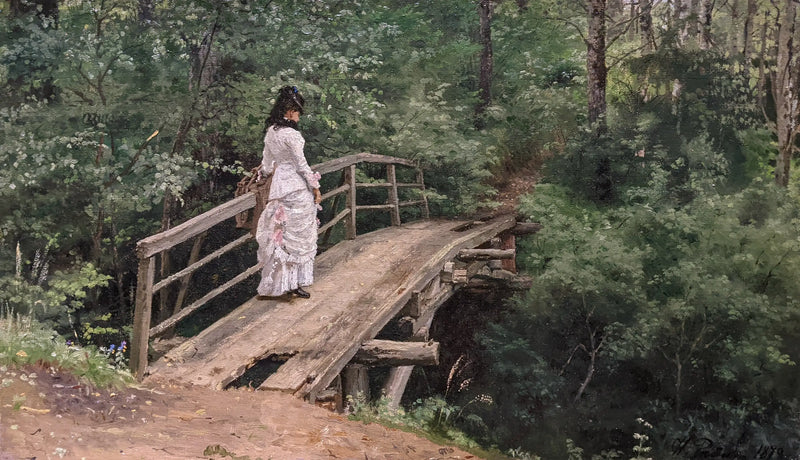 Véra Répine passeando pelo parque de Abramtsevo - Ilya Repin